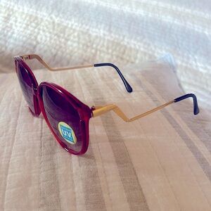 Vintage Oversized Sunglasses Red and Gold